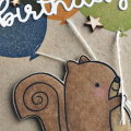 Birthday Squirrel Card - detail