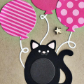 Birthday Balloon Cat Card