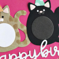 Happy Birthday Cat Party Card - detail