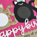 Happy Birthday Cat Party Card - detail