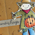 Sending Hugs Scarecrow card - detail