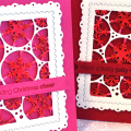 STAMPS: Ombre Sentiments: Christmas
INK: Pure Poppy, Scarlet Jewel
PAPER: Raspberry Fizz, Pure Poppy, Watercolor card stock
DIES: Mix & Mat: Snowflakes, Tag Sale: Quilted
OTHER: Zig markers, water...