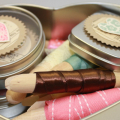 Tin Full of Heart Embellishments, Ribbon and Tin of Embroidery Floss