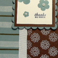 Faux Ribbon, Background Basic Starts, Little Lady and Mixed Messages stamp sets
Dark Chocolate ink and cardstock
Vintage Cream ink, ribbon and cardstock
Ocean Tides ink and cardstock