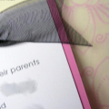 Wedding invite closeup