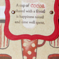 Credits
Stamps: PTI Warm Happiness
Ink: PTI Vintage Cream, PTI Dark Chocolate, PTI Pure Poppy
Paper: dfg
Other: Nestabilities Labels, Vintage Cream Stitched Ribbon,  Brads