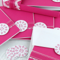 Monogrammed Raspberry Stationery Set, individual pieces