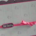 Images are from Bitty Baby Blessings set.  I used my paper trimmer and a bone folder to make the squares and a Fiskars template for the scalloped rectangle.