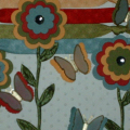 Used all 4 colors with the ribbon and paper.  Used the leaf ribbon as well.  The flowers were cut with the cuttlebug and the black stone in the middle of the flowers are doodlebug jewels.