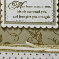 Jen Caputo (http://jencaputo.typepad.com)
Sympathy Card
Credits:
Stamps: With Sympathy, Polka Dot Basics
Paper: Gold, Vintage Cream, and an ivory shimmery paper from my stash
Other: Gold...