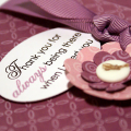 Plum Thank You Flower Card - Detail