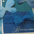 Stamps: Butterfly Kisses, Polka Dot Basics
Paper: Tempting Turqouise, Taken with Teal, Pacific Point
Accessories: Ribbon, Scallop Edge punch (SU!), Brads (Bazzill)