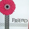 My first card using Friends 'Til the End & Background Basics: Retro! I chose to keep my card simple, black/white & a pop of color - Raspberry Fizz. I also liked that the BB: Retro stamp mimiced...