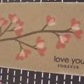Branch from Take a Bough.  Hearts from Around and About Sentiments and Limitless labels.  Sentiment from Faux Ribbon.  Vintage buttons.

This is the card I made my husband for Valentine's Day.