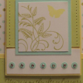 This was a card I made using With Sympathy for a co-worker whose brother passed away unexpectedly. Colors used are Aqua Mist, Spring Moss, and Lemon Tart (colors drawn from the Polka Dot Parade...