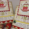 Vintage Strawberry Teapot Tent Topper Cards