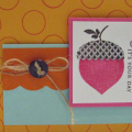 I used the nut from first fruits with a sentiment from Year Round Puns.  Love using Hibiscus Burst!