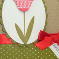 Stamps:  Wishing You
Paper:  White, Kraft, Pure Poppy, Ripe Avocado, Bitty Dots DP (All PTI)
Ink:  Memento Black, Ripe Avocado, Real Red
Accessories & Tools:  Oval Nestabilities, Tag Die...