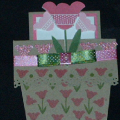 My attempt at the flower pot card-Also used was New Leaf & Hibiscus Bitty Dots Ribbon, Martha Stewart Edge Punch, crystal glitter