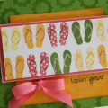 day at the beach flip flops card