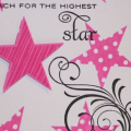 Star Prints, Fancy Flourishes
cardstock- white, pixie pink, black
ink- pixie pink, black
rhinestones