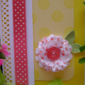 Birthday Wishes Card with flower made using Lauren Meader's idea with tissue paper. I used a Scallop Punch.